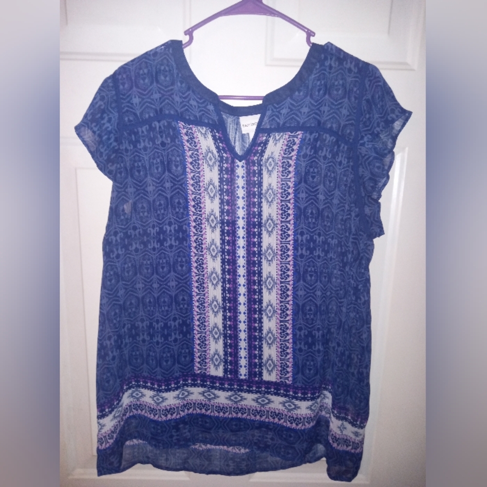 Liz Claiborne Sleeveless Sheer shirt with tank underneath Size XL 100% Polyester